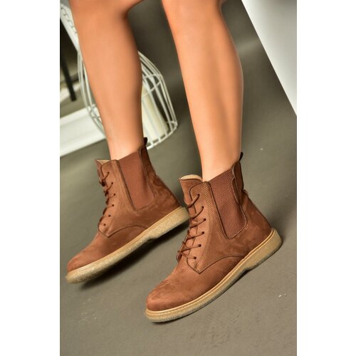 Fox Shoes R374961902 Tan Women's Classic Suede Boots with Elastic Sides Cene