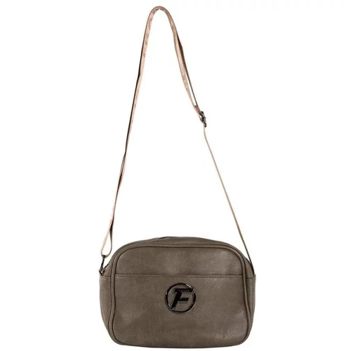 Fashion Hunters Khaki small eco-leather messenger bag