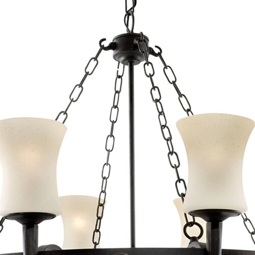 Searchlight 0818-8BK - Luster na lancu CARTWHEEL 8xE27/60W/230V crna Slike