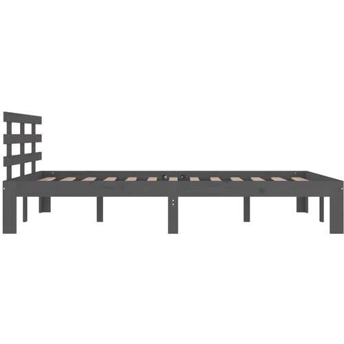  Okvir za krevet od masivnog drva sivi 200 x 200 cm Slike