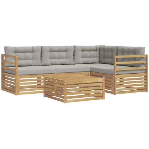 vidaXL Zunanja garnitura za sedenje 5 pcs Bela in svetlo siva, (5000280527) Cene