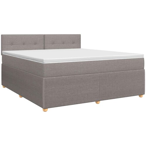  Boxspring krevet s madracem Sivosmeđa 160 x 200 cm Tkanina Smeđesiva 200 x 160 x 100.5 cm Slike