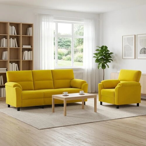  Set sofe 2 pcs Žuta Bar&scaron;un - Žuta 1 sjedalo + trosjed Cijene