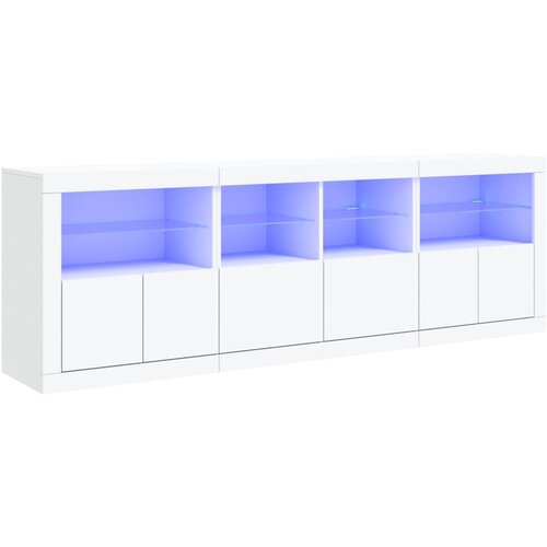Maison Chic Komoda - Predalnik z LED diodami bela 202x37x67 cm, (21717000) Slike