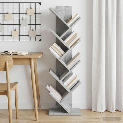  Polica za knjige u obliku drveta 6-nivoa 30 x 18 x 100 cm Slike