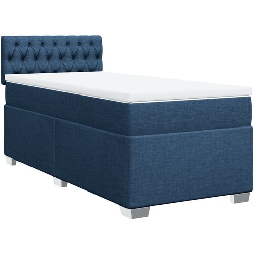 vidaXL Box spring postelja z vzmetnico modra 90x200 cm blago, (21291160) Cene