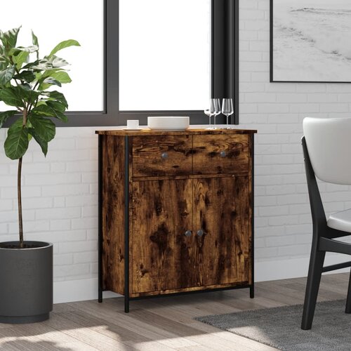  Komoda boja dimljenog hrasta 70 x 30 x 80 cm konstruirano drvo Slike