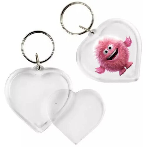 Playbox PlayBox: Prozoren srčast obesek za ključe premera 5 cm, 1 kos Slike