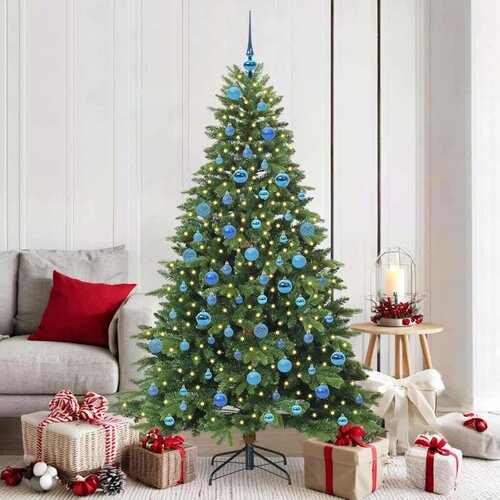 vidaXL Umestno božično drevo med 300 LED Zelena 180 cm PE in PVC Cene