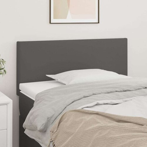 Posteljno vzglavje sivo 80x5x78/88 cm umetno usnje, (20794529) Slike