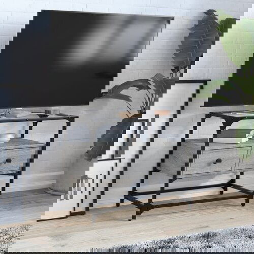VidaXL TV omarica s stekleno plo&amp;scaron;čo siva sonoma 60x35x51 cm inž. les Slike