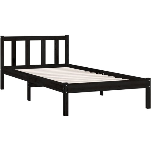  Okvir za krevet od borovine crni 75 x 190 cm jednokrevetni Slike