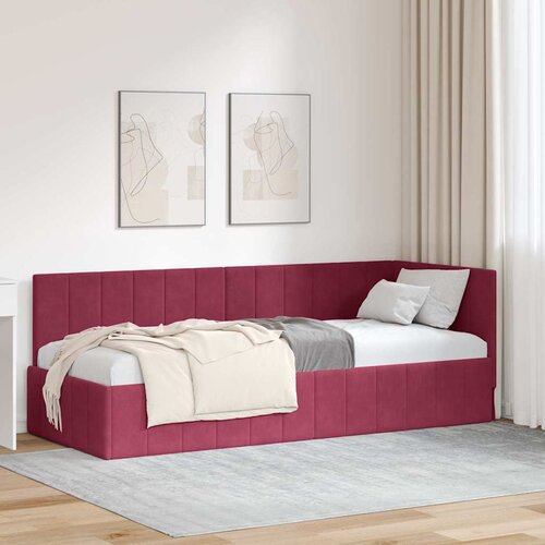 vidaXL Kutni okvir kreveta boja crnog vina 80 x 200 cm Baršun Cene