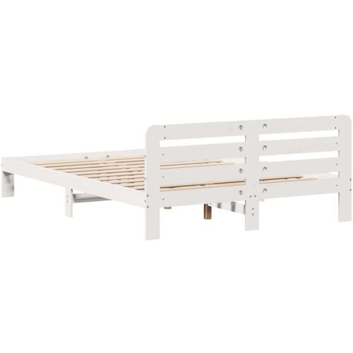 VidaXL Okvir kreveta bez madraca bijeli 150x200 cm od masivne borovine Slike