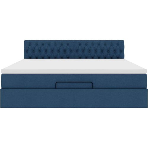 VidaXL Otomanski krevet s madracem i LED plavi 160x200cm tkanine Slike