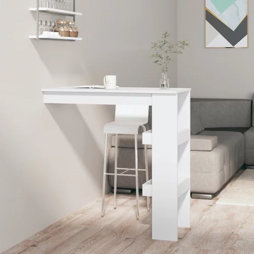  Zidni barski stol bijeli 102 x 45 x 103,5 cm konstruirano drvo