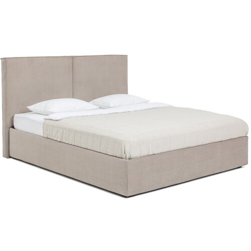 Bonami Selection Tapecirani bračni krevet u taupe boji s prostorom za pohranu s madracem/letvičastim okvirom 160x200 cm Thessa Bold - Cijene