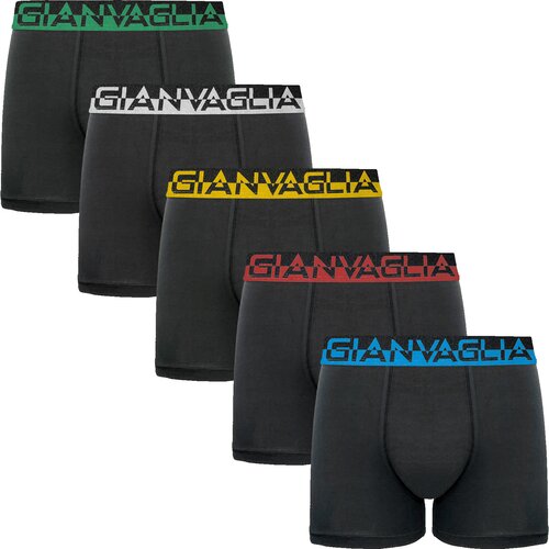 Gianvaglia 5PACK Men&amp;#039;s Boxer Shorts Black Slike