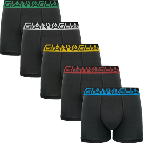 Gianvaglia 5PACK Men's Boxer Shorts Black