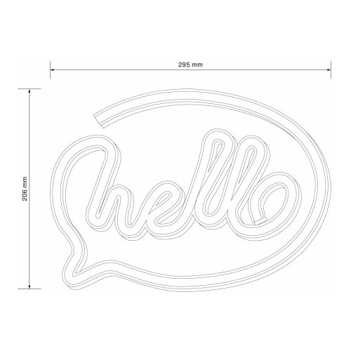  LED neonska zidna dekoracija HELLO LED/3W/3xAA USB ružičasta Slike