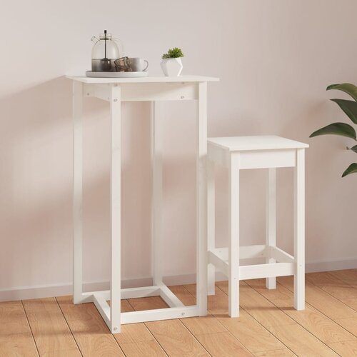 vidaXL Barski stol bijeli 60 x 60 x 110 cm od masivne borovine Cijene