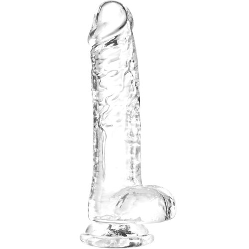 SuperLove Jelly Dildo with Balls 20cm Clear Slike
