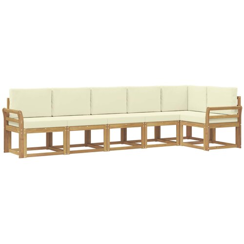 vidaXL Zunanja garnitura za sedenje 6 pcs Bela in krem Poliester, (5000281417) Cene
