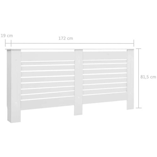  pokrovi za radijator 2 kom bijeli 172 x 19 x 81,5 cm mdf Slike