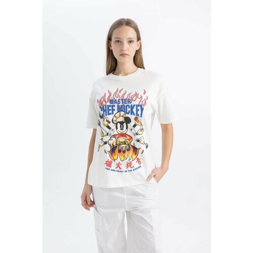 Defacto Oversize Fit Mickey & Minnie Licensed Crew Neck Printed Short Sleeve T-Shirt Cene