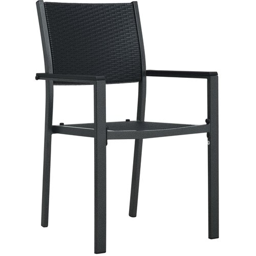  7-dijelni vrtni blagovaonski set crni Crna Dužina stola 140 cm Slike