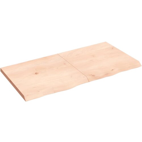 VidaXL Zidna polica 120x60x(2-4) cm neobrađena masivna hrastovina Slike
