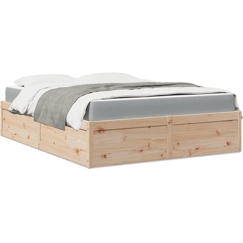 VidaXL Krevet s madracem 160x200 cm od masivne borovine Slike