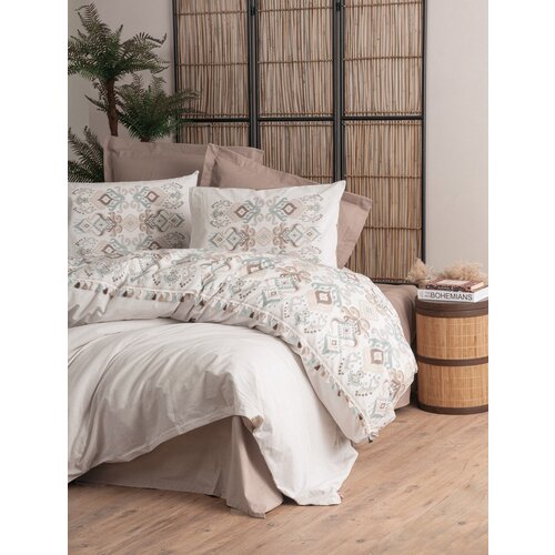  Asilo - whitebrown ranforce double quilt cover set Cene