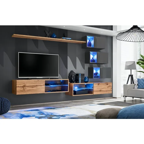 ASM Meble Dnevni TV regal Switch XXIV 260 cm LED - votan/grafit