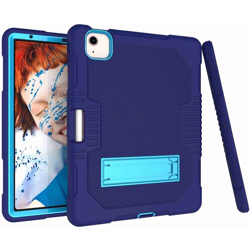NIKCORP Ovitek za iPad Pro 12.9 (2021/2020/2018), robustna za&amp;scaron;čita s stojalom in prostorom za pisalo, silikonski, moder, odporen na udarce, (5000139100) Slike