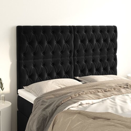 VidaXL Uzglavlja 4 kom crni 72x7x78/88 cm bar&amp;scaron;unasti Slike