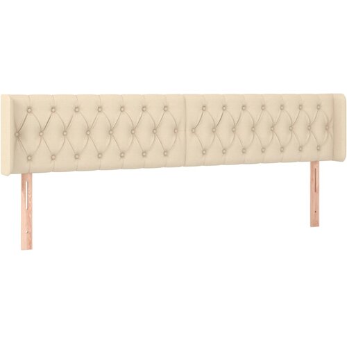 Maison Chic vzglavna omarica - nočna omarica - posteljna omarica z u&amp;scaron;esi krem 183x16x78/88 cm blago, (21709276) Slike