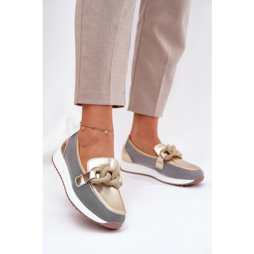 S. BARSKI Leather Women Moccasins With Decoration D&amp;amp;A Slike