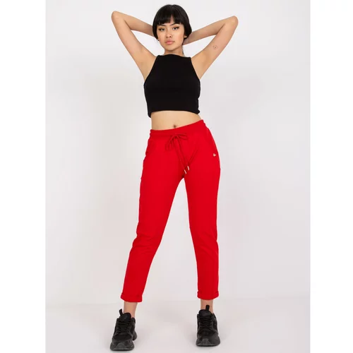 Fashion Hunters Basic red sweatpants with pockets