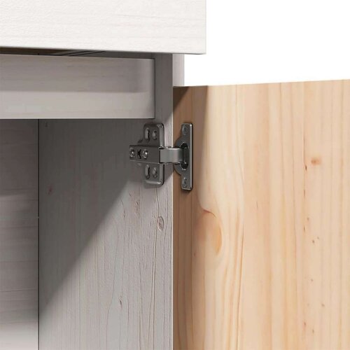VidaXL Visoka ploča bijela 89x34x116,5 cm puno drvo bor Slike