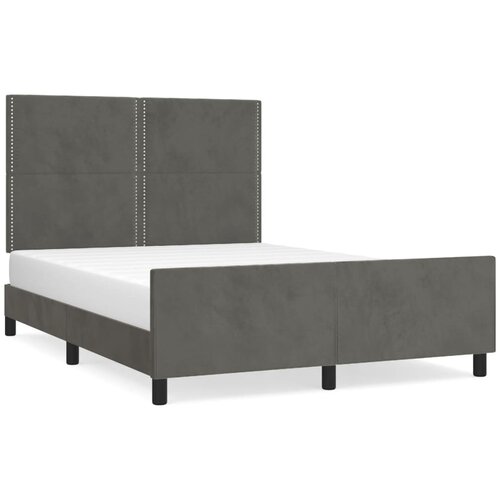 Maison Chic Posteljni okvir - Dvoposteljna postelja - Zakonska postelja brez vzmetnice temno siv 140x190 cm žamet-J12927, (21766889) Slike