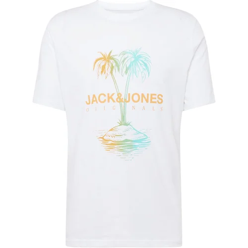 Jack & Jones Majica 'LAFAYETTE' voda / oranžna / bela