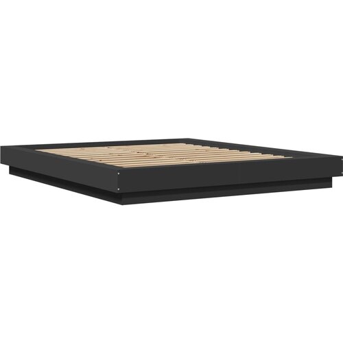 VidaXL Posteljni okvir z LED lučkami črn 150x200 cm inženirski les, (21142441) Slike