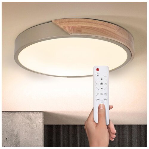 Brilagi LED prigu&amp;scaron;iva svetiljka PILANA LED/48W/230V hrast/bež prečnik 40 cm + sa daljinskim upravljačem Slike