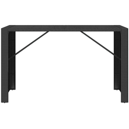 VidaXL barski stol sa staklenom pločom crni 185x80x110 cm poliratan Slike