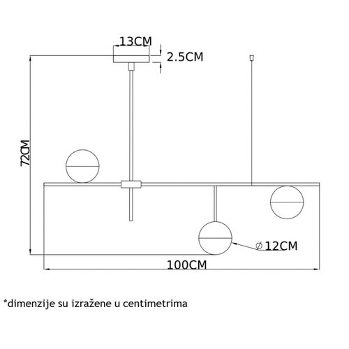Vesta 307 visilica  3*G9 antique brass/black Cene