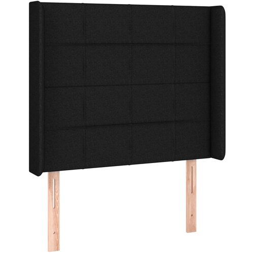  Uzglavlje s u&amp;scaron;ima crno 103x16x118/128 cm od tkanine Slike