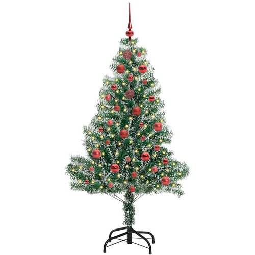  Umjetno Božićno Drvo s Snježnim Flokom i LED Svjetlom 150 cm Slike