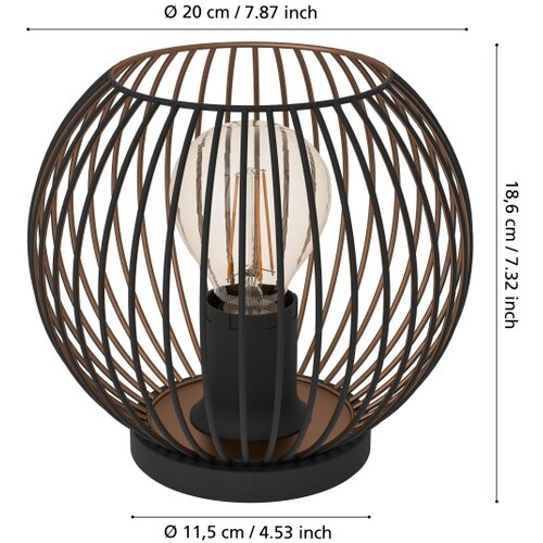 Eglo 901872 - Stona lampa ALMANZORA 1xE27/60W/230V crna Slike
