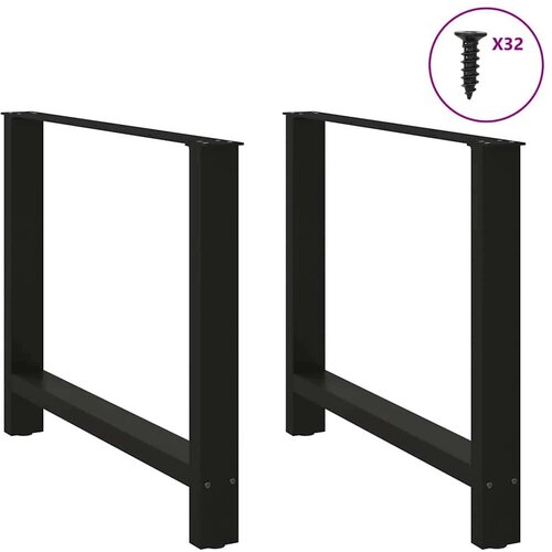 VidaXL Noge za blagovaonski stol Crne 2 kom 90 x (72-73) cm Čelik Slike